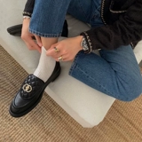 Лоферы, обувь, туфли на платформе для кожаной обуви, в стиле Шанель, 2023 года, из натуральной кожи