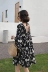 A7seven Hoa Ngắn Tay Áo Đầm Nữ Mùa Hè 2018 Tính Khí Mới Lá Sen Mỏng Tay Áo Eo A-Line Váy mẫu váy chữ a A-Line Váy