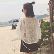 2018 mùa xuân và mùa hè mới của Hàn Quốc ren thêu voan áo sơ mi mỏng cardigan bên ngoài kem chống nắng áo sơ mi ngắn áo khoác nữ