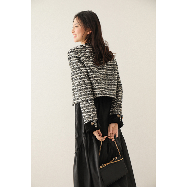 [French style coat] with wool tweed temperament socialite wind short coat AY3664