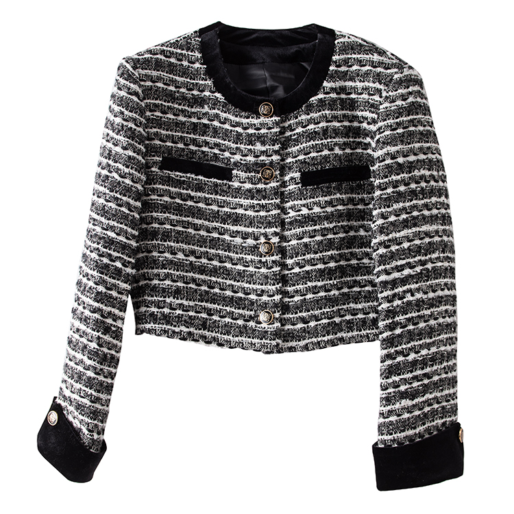 [French style coat] with wool tweed temperament socialite wind short coat AY3664