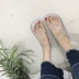 Mùa hè mới Hàn Quốc nhỏ tươi đơn giản flip flops nữ sinh viên tinh thể trong suốt dép pinch dép bãi biển thủy triều dép nhựa nữ Dép