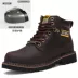 Giày bảo hiểm lao động chống va đập Martin Boots nam mũi thép giày nam giày bảo hộ lao động da thật đến mắt cá chân mùa hè da bò chống trượt 