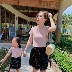 Áo sơ mi nữ tay con cho bé gái Áo thun ngắn tay 2019 hè mới Thời trang Hàn Quốc Áo khoác mỏng nữ hoang dã Yangmia - Trang phục dành cho cha mẹ và con Trang phục dành cho cha mẹ và con