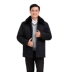 Áo khoác cotton nam trung niên và cao tuổi với lớp lót có thể tháo rời, áo khoác mùa đông dài, áo khoác cotton và áo khoác cotton dày của cha - Bông