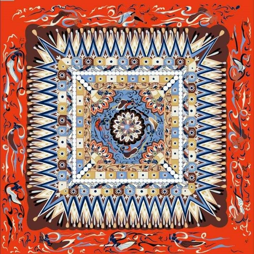 Dunhuang Zhen Silk Sharf Mogao Grotto Cultural and Creative Lotus azao Well Scarf Женщины Снительное шелковое полотенце SF Бесплатная доставка