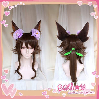 taobao agent [SANI] King Chang'e COS dew blossom reflection wig ears customized