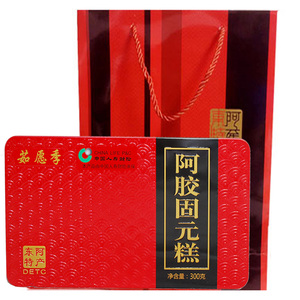 买1送1铁盒阿胶糕山东东阿ejiao阿胶糕即食手工女阿胶固元膏300g