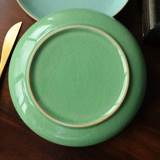 Longquan Celadon House Plate Керамическая овощная блюда глубокая тарелка китайский брат Килн Ледяной трещины 8 -кишкол круглый овощный суп