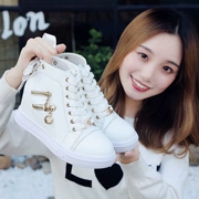 2017 new white tăng cao cao giày giày thường của phụ nữ Hàn Quốc cao-top sneakers England dày đế giày màu trắng