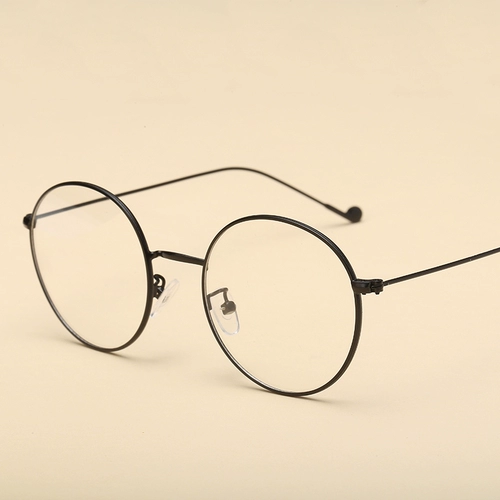 Ретро круглые линзы рама 100 градусов миопийские очки женщины готовые продукты 200 корейская версия Tide Literator Flat Light Murror Men 500 градусов