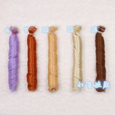taobao agent Bjd night loli small cloth DIY cocoa salon doll wig row Roman roll 25cm high -temperature silk hair