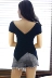 Mùa hè vòng cổ ngắn tay áo thun nữ mỏng bất thường Hàn Quốc phiên bản của kích thước lớn là mỏng chia ngã ba hai tay áo đáy áo
