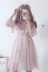 Net sợi váy nữ 2018 mới váy nữ mùa hè ngọt ngào vẻ đẹp Nhật Bản eo giảm béo đèn lồng tay áo đầm nữ