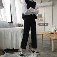 Осенние ретро штаны, 2020, в корейском стиле, свободный прямой крой, по фигуре, высокая талия