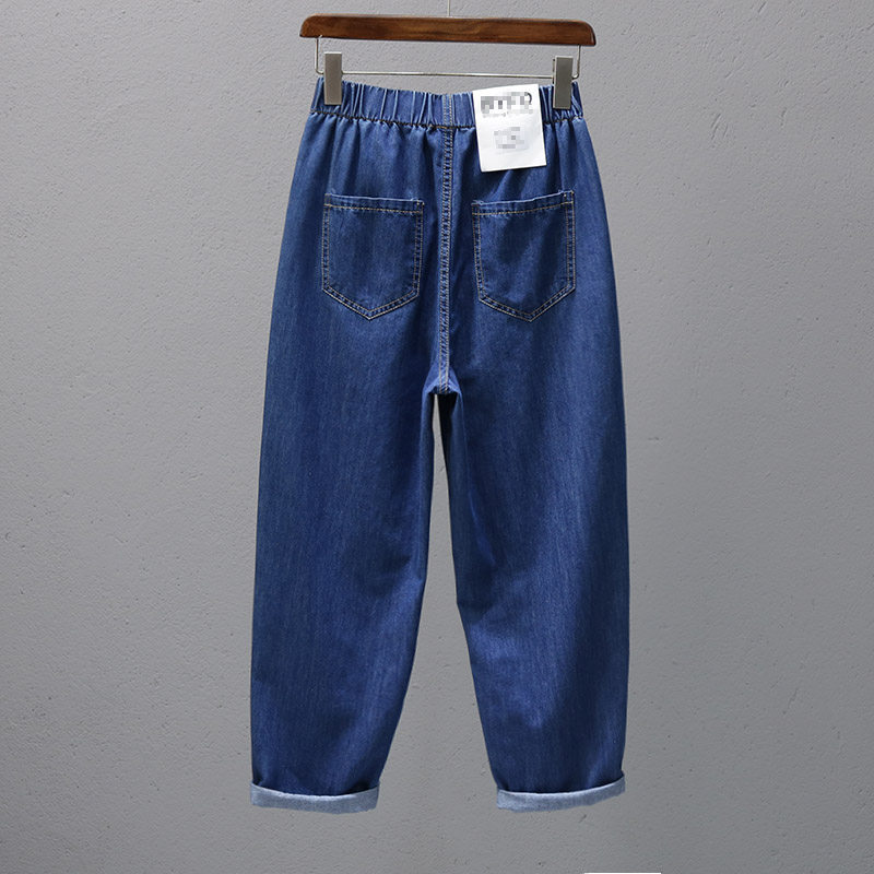 2022 Summer loose and tight skinny jeans for women, European style loose straight-leg pants, trendy and slimming, versatile Harem pants details Picture