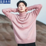 ALT cao cổ áo nam áo len mùa đông sinh viên lỏng áo len Hàn Quốc phiên bản của bộ màu rắn của các cặp vợ chồng dày thanh niên triều