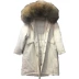 Dongdaemun dày lên kích thước lớn phần dài Parker xuống áo khoác nữ trên đầu gối Hàn Quốc phiên bản của siêu lớn cổ áo lông thú eo chống-giải phóng mặt bằng mùa Xuống áo khoác