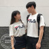 FILA Fila ngắn tay người đàn ông 2018 mùa hè mới vòng cổ thể thao giản dị nửa tay bông vài ngắn tay T-Shirt phụ nữ áo thun gym Áo phông thể thao