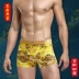 Quần lót nam mùa hè cá tính phong cách Trung Hoa in hình rồng vàng quần boxer thoáng khí hợp thời trang quần lót boxer