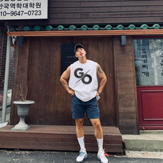 Одежда для фитнеса mcpw 坎肩无袖跑步撸铁运动健身背心男训练服上衣夏季棉质印花t恤