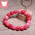 Màu sắc tự nhiên Đỏ trắng Chalcedony Bracelet Phụ nữ Pha lê đơn Pha lê Vòng tay Hoa đào Vận chuyển Trang sức Quà tặng vòng tay nam đẹp Vòng đeo tay Clasp