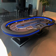Фишки 工厂直销德州扑克桌子带遥控led灯可定制折叠德州扑克桌面布垫