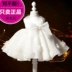 Cao cấp trẻ em ăn mặc váy sinh nhật công chúa váy trắng cô gái ăn mặc pettiskirt hoa cô gái váy đàn piano hiệu suất quần áo