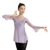 Классическая танцевальная марля рифмовать танцевальная одежда женская длинные рукава элегантная сетевая марля Внешняя куртка китайская танцевальная балета Упражнения