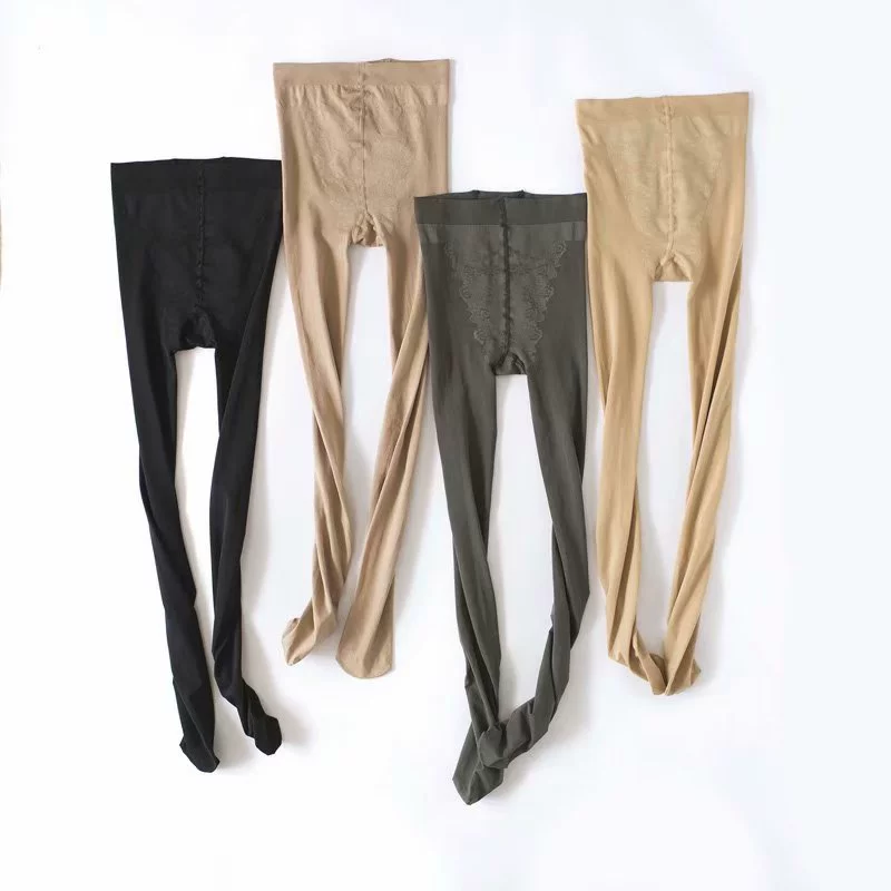 Chân trần 120d chống móc mỏng phần nhung mỏng cộng với quần legging skinny legging - Xà cạp