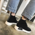 Vớ đàn hồi giày nữ Hàn Quốc phiên bản của ulzzang triều hoang dã 2018 mùa xuân mới vớ giày dệt kim cao-top sneakers Giày cao gót