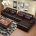 sofa da kết hợp phòng khách da bò dày căn hộ nhỏ tối giản đồ nội thất giản dị phong cách hiện đại - Ghế sô pha ghế sofa băng dài Ghế sô pha