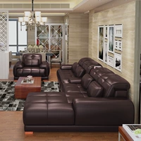 sofa da kết hợp phòng khách da bò dày căn hộ nhỏ tối giản đồ nội thất giản dị phong cách hiện đại - Ghế sô pha ghế sofa nhỏ