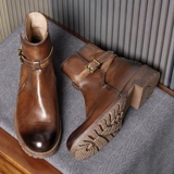 Martens, ретро челси в английском стиле, мужские кожаные короткие сапоги на платформе, из натуральной кожи, в британском стиле, воловья кожа