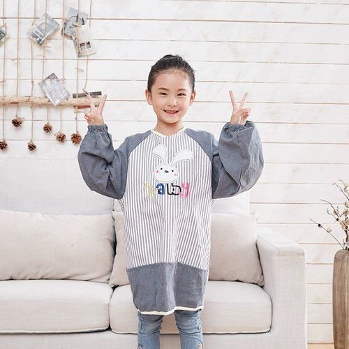 Детский мягкий нагрудник, фартук для еды, водонепроницаемый комфортный дышащий лонгслив, сзади на завязках