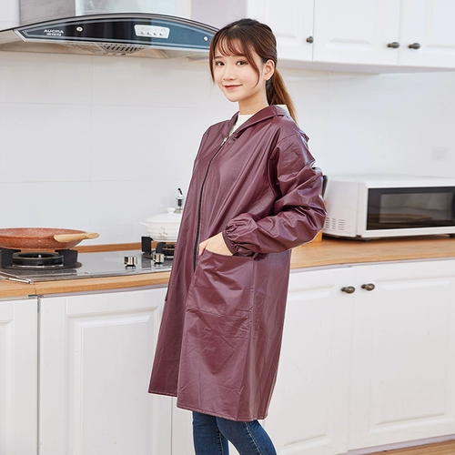 Водонепроницаемый фартук, юбка, лонгслив, модный нагрудник подходит для мужчин и женщин для работы, сзади на завязках, в корейском стиле