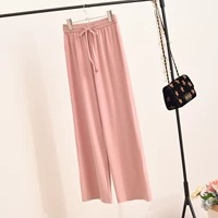 Розовые плавные штаны, свободный прямой крой