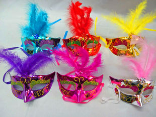 Electro -plated little beauty mask makeup dance birthday party feather mask party party Halloween performance mask