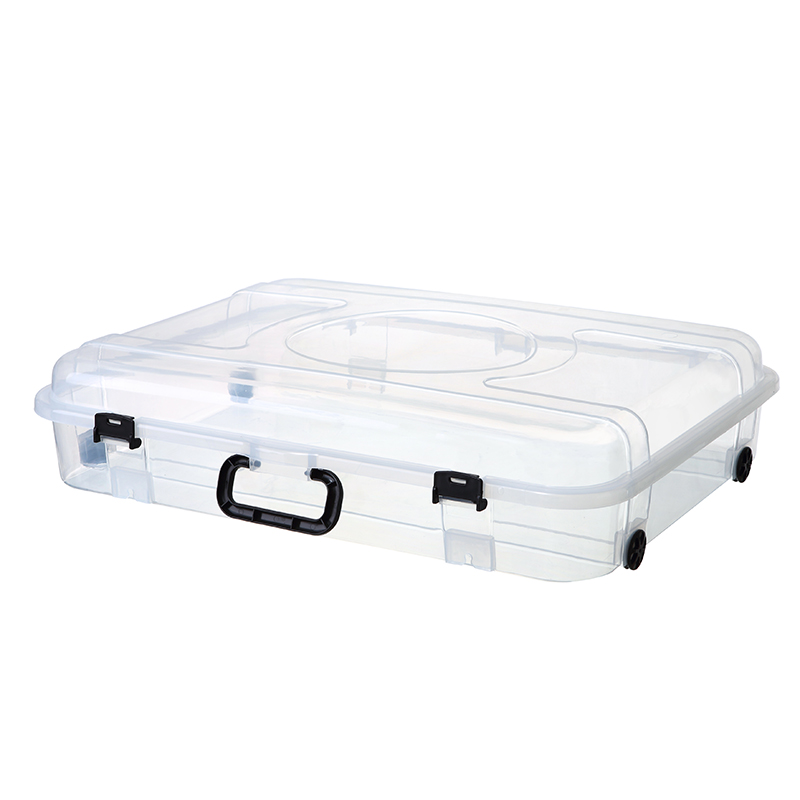TransparentPlastic transparent Bed bottom Storage box Finishing box wardrobe Clothing clothes quilt with cotton wadding storage box portable Bed bottom Pulley box