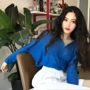 Hồng Kông hương mùa thu nữ 2018 mới Hàn Quốc áo len dệt kim dài tay mùa xuân và mùa thu lười phong cách phần mỏng buông lơi
