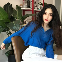 Hồng Kông hương mùa thu nữ 2018 mới Hàn Quốc áo len dệt kim dài tay mùa xuân và mùa thu lười phong cách phần mỏng buông lơi cardigan nữ