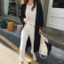 Mùa thu 2018 mới của Hàn Quốc phiên bản của Hồng Kông hương vị chic loose coat với eo phần mỏng áo gió áo khoác nữ phần dài áo khoác bomber nữ Trench Coat