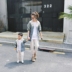 Sản phẩm mới của hươu mẹ 2019 đầm mới mùa xuân và mùa thu cho bố mẹ-con mặc cho gia đình ba chiếc áo khoác gió - Trang phục dành cho cha mẹ và con đồ gia đình Trang phục dành cho cha mẹ và con