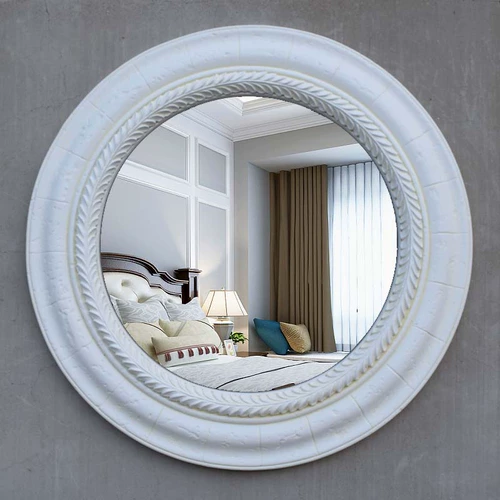 Сельский круглый черный туалетный столик, зеркало, в американском стиле