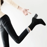 Короткие сапоги, универсальные высокие трикотажные эластичные ботинки, коллекция 2022, средней длины