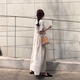 Hara Kumiko Nghệ thuật Nhật Bản tối giản Cô gái Chiên gà Cái nhìn tốt bụng Kem xếp li váy đầm