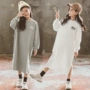 Mùa thu mới 2018 bé gái cotton dài tay trong thời trang trẻ em rộng rãi áo len ngoại quốc váy len váy đầm thu đông bé gái