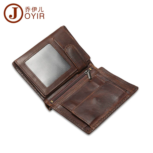 Короткий универсальный ретро кожаный бумажник для водительских прав, из натуральной кожи