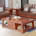 mun vàng bàn cà phê gỗ kết hợp của đồ nội thất gỗ rắn của Trung Quốc phòng khách nhỏ gọn bàn trà hiện đại óc chó màu mới - Bàn trà mẫu bàn sofa đẹp Bàn trà