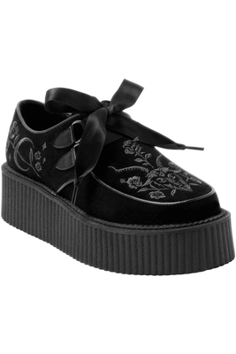 taobao agent Killstar embroidered velvet Diablo hot girl black girl black thick stradie LO shoes small black shoes